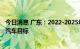 今日消息 广东：2022-2025年实现推广1万辆以上燃料电池汽车目标