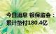 今日消息 银保监会：河南、安徽村镇银行已累计垫付180.4亿