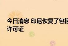 今日消息 印尼恢复了包括镍铝在内的80家矿业公司的经营许可证