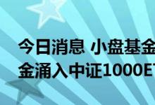今日消息 小盘基金销售火爆 一个月386亿资金涌入中证1000ETF