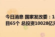 今日消息 国家发改委：1—7月共审批核准固定资产投资项目65个 总投资10028亿元