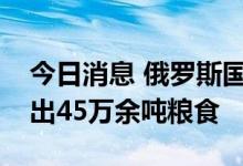 今日消息 俄罗斯国防部称经乌克兰港口已运出45万余吨粮食