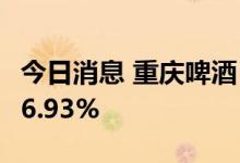 今日消息 重庆啤酒：上半年净利润同比增长16.93%