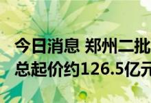 今日消息 郑州二批次集中供地挂牌17宗地块 总起价约126.5亿元