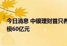 今日消息 中银理财首只养老理财产品提前完成募集 募集规模60亿元