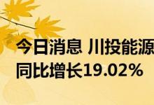 今日消息 川投能源：上半年净利润15.6亿元 同比增长19.02%