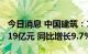 今日消息 中国建筑：1-7月新签合同总额21719亿元 同比增长9.7%