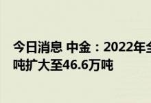 今日消息 中金：2022年全年锌供需缺口从此前预测的39万吨扩大至46.6万吨