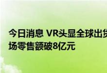 今日消息 VR头显全球出货量暴增近250% 上半年我国VR市场零售额破8亿元