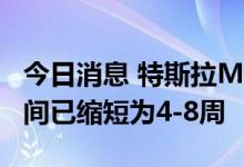 今日消息 特斯拉Model Y 后轮驱动版交付时间已缩短为4-8周