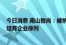 今日消息 南山智尚：被纳入2022年度烟台市知识产权优势培育企业序列