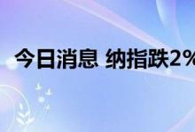 今日消息 纳指跌2%，明星科技股普遍走低