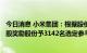 今日消息 小米集团：根据股份奖励计划奖励合共9274.84万股奖励股份予3142名选定参与者