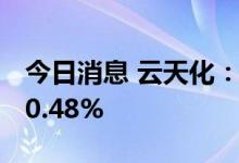 今日消息 云天化：上半年净利润同比增长120.48%