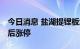 今日消息 盐湖提锂板块震荡拉升 盛新锂能午后涨停