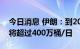 今日消息 伊朗：到2023年3月石油生产能力将超过400万桶/日