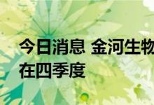 今日消息 金河生物：布病疫苗上市时间预计在四季度
