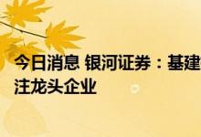 今日消息 银河证券：基建持续推进将带动水泥市场需求，关注龙头企业