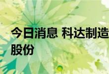 今日消息 科达制造：拟以2.5亿元-5亿元回购股份