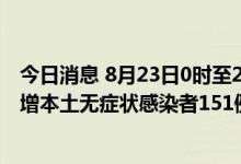 今日消息 8月23日0时至21时 新疆新增本土确诊病例6例 新增本土无症状感染者151例