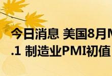 今日消息 美国8月Markit服务业PMI初值 44.1 制造业PMI初值 51.3