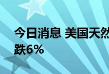 今日消息 美国天然气期货短线下挫   日内大跌6%