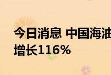 今日消息 中国海油：上半年实现净利润同比增长116%