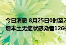 今日消息 8月25日0时至21时 新疆新增本土确诊病例2例 新增本土无症状感染者126例