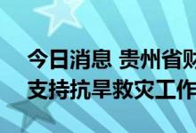 今日消息 贵州省财政厅紧急下拨6500万元 支持抗旱救灾工作