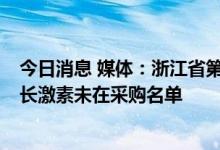 今日消息 媒体：浙江省第三批药品集采已开始数据采集  生长激素未在采购名单