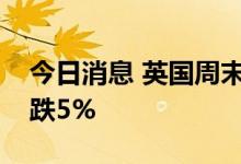 今日消息 英国周末交付的天然气批发合约下跌5%