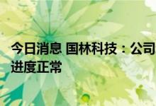 今日消息 国林科技：公司新疆晶体乙醛酸项目现阶段试生产进度正常