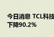 今日消息 TCL科技：上半年实现净利润同比下降90.2%