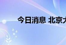 今日消息 北京大兴未判定风险点位
