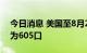 今日消息 美国至8月26日当周石油钻井总数为605口