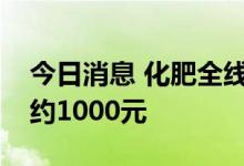 今日消息 化肥全线降价，氮肥磷肥每吨降价约1000元
