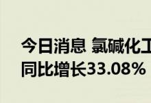 今日消息 氯碱化工：上半年净利8.86亿元，同比增长33.08%