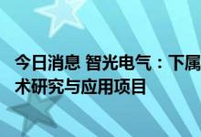 今日消息 智光电气：下属企业中标北京地铁UPS智能监控技术研究与应用项目