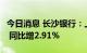 今日消息 长沙银行：上半年净利润35.82亿元 同比增2.91%