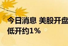 今日消息 美股开盘：三大股指集体高开 推特低开约1%