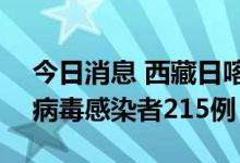今日消息 西藏日喀则8月29日新增本土新冠病毒感染者215例