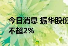 今日消息 振华股份：控股股东蔡再华拟减持不超2%
