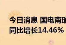 今日消息 国电南瑞：上半年净利21.1亿元，同比增长14.46%
