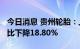 今日消息 贵州轮胎：上半年净利1.6亿元，同比下降18.80%