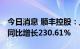 今日消息 顺丰控股：上半年净利25.12亿元，同比增长230.61%