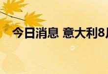 今日消息 意大利8月调和CPI同比上涨9%