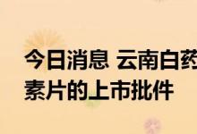 今日消息 云南白药：两家子公司拥有千金藤素片的上市批件