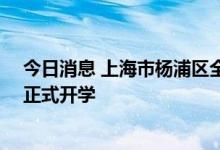 今日消息 上海市杨浦区全区中小学校和幼儿园将于9月1日正式开学