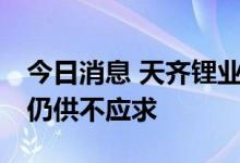 今日消息 天齐锂业李果：预计18个月内锂盐仍供不应求