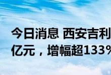 今日消息 西安吉利汽车公司注册资本增至3.5亿元，增幅超133%